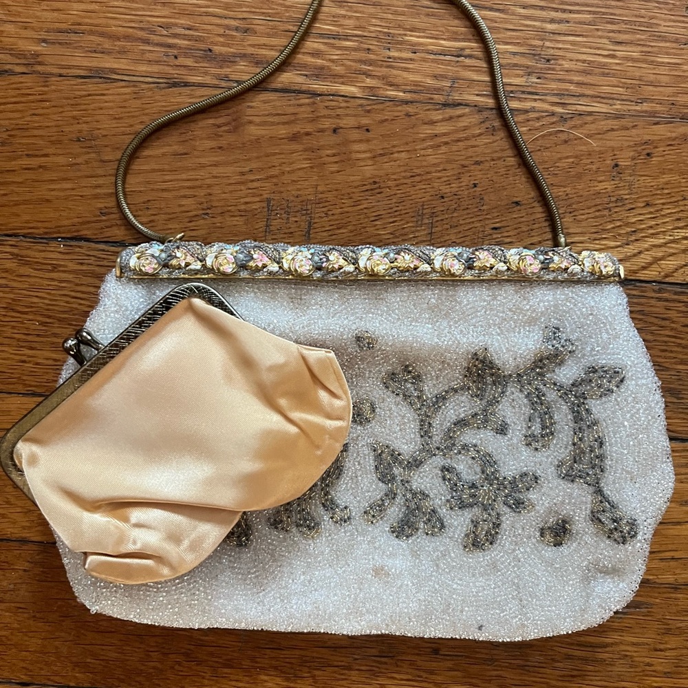 Vintage beaded purse with change purse - Picture 6 of 11